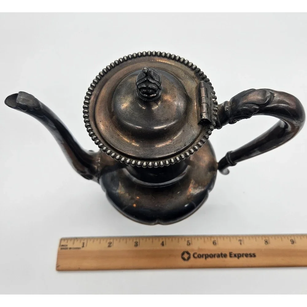 Hartford Sterling Co Quadruple Plated Silver Antique Teapot 11000 Victorian